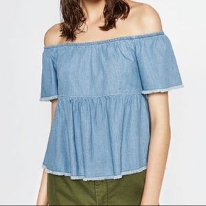 Off the Shoulder Denim Top